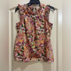 J. Crew floral cotton sleeveless top